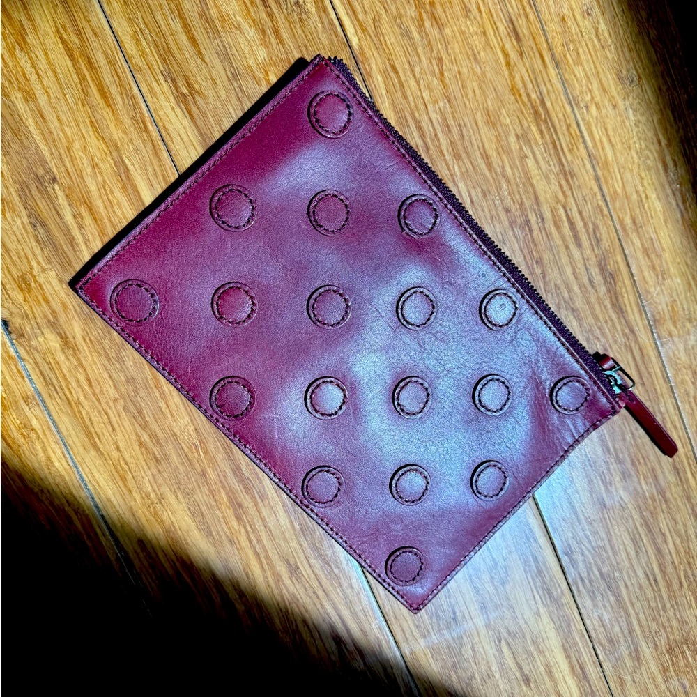 Madewell Burgundy Leather Pouch Clutch